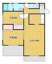 スカイガーデン 2LDKの間取図画像
