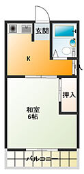 しんらいA 1Kの間取図画像