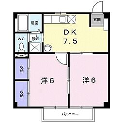 トリアノン・パストラル 2DKの間取図画像