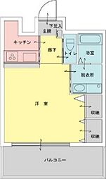 第1つきみビル 1Kの間取図画像
