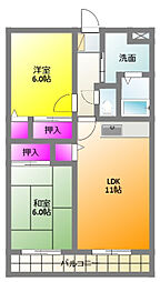 グランメール早出 2LDKの間取図画像