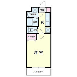 プレシードヴィラ 1Kの間取図画像