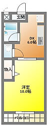 モデスト松下 1DKの間取図画像