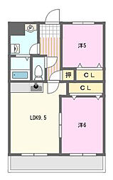 HR-Hills 2DKの間取図画像