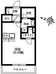 Realiser天神 1Kの間取図画像