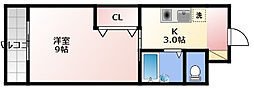 Avenue布橋 1Kの間取図画像