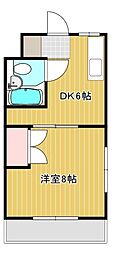 ハイツさいわい 1DKの間取図画像