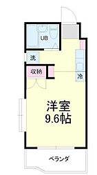 アップル第1マンション ワンルームの間取図画像