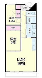 シティプレイス 2LDKの間取図画像