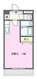 オンリーワン 1Kの間取図画像