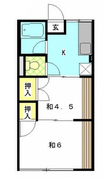 田園 102｜静岡県浜松市中央区天王町(賃貸アパート2K・1階・28.15㎡)の写真 その2