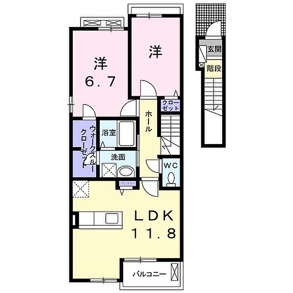 グランパレス神田I 202｜静岡県浜松市中央区神田町(賃貸アパート2LDK・2階・58.63㎡)の写真 その2