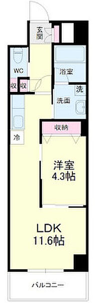 クラウドクレスト栄町 207｜静岡県浜松市中央区栄町(賃貸マンション1LDK・2階・39.49㎡)の写真 その2