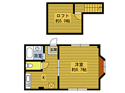 ヴィラフォースプリングス 1Kの間取図画像