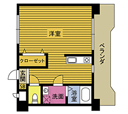 ルミナスハイツ亀川 1Kの間取図画像