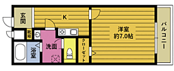 シティハイツまりも 1Kの間取図画像