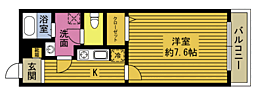 アムールメゾンあずさ 1Kの間取図画像