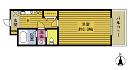 コーポハッピー 1Kの間取図画像