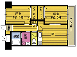 サンルピナス21 2DKの間取図画像