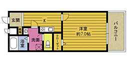 シティハイツまりも 1Kの間取図画像