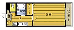 シャイン池島 1Kの間取図画像