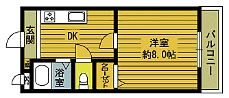 シャルマンシャト－ C4｜大分県別府市鉄輪東(賃貸マンション1K・4階・27.70㎡)の写真 その2