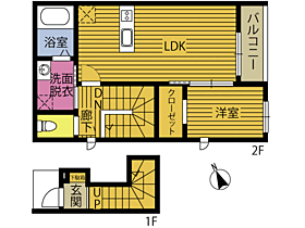 ボナ・ブレッザ上人ケ浜 201 ｜ 大分県別府市上人ケ浜町（賃貸アパート1LDK・2階・34.32㎡） その2