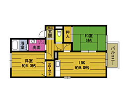 ピースランドA 2LDKの間取図画像