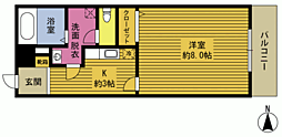 エアポートヒルズ2 1Kの間取図画像