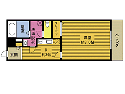 エアポートヒルズ 1Kの間取図画像
