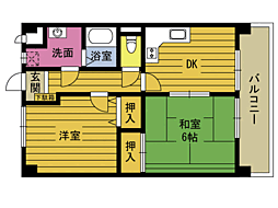 メゾンM 2DKの間取図画像