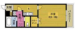 スカイメゾン1 1Kの間取図画像