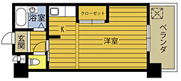 ラトゥール金池 1Kの間取図画像