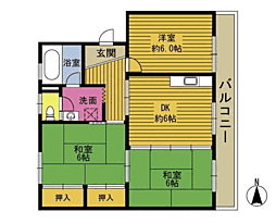 荒巻ビル 3DKの間取図画像