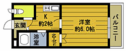フローレンス上野 1Kの間取図画像