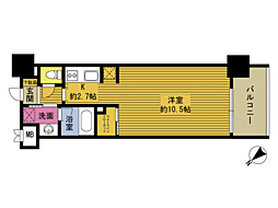 RJRプレシア大分駅前3 1Kの間取図画像