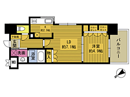 RJRプレシア大分駅前3 1LDKの間取図画像