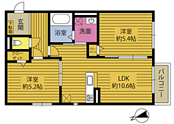 ベル・セゾン金池南 2LDKの間取図画像