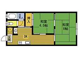 安藤コーポ6号棟 1階/1-5