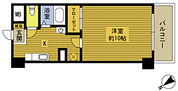 グリーン・グランド大分 1Kの間取図画像