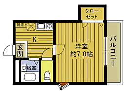 アビタシオン 1Kの間取図画像