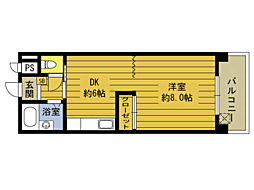 シャトレージュ大在 1DKの間取図画像