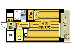 ルネ大在 ワンルームの間取図画像