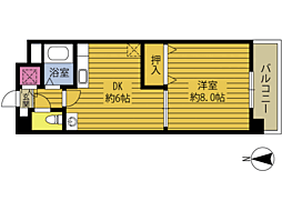 シリウス花高松 1DKの間取図画像