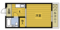 NKJビル 1Kの間取図画像