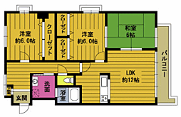 サンモール南 3LDKの間取図画像