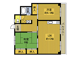 佐伯ビル 2LDKの間取図画像