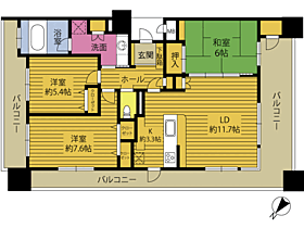 エイルマンション城崎　805号 805 ｜ 大分県大分市城崎町３丁目（賃貸マンション3LDK・8階・74.28㎡） その2