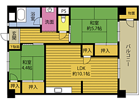 プレステージ大分 204 ｜ 大分県大分市新川町１丁目4-17（賃貸マンション2LDK・3階・51.00㎡） その2