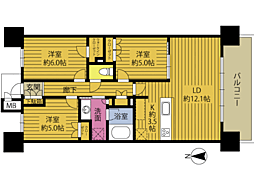 MJR大分サーパスコート 3LDKの間取図画像